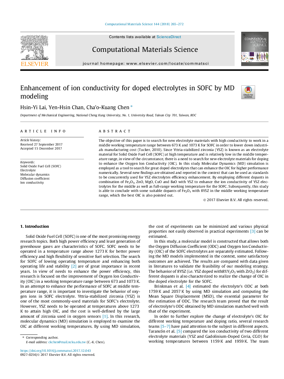 Enhancement of ion conductivity for doped electrolytes in SOFC by MD modeling