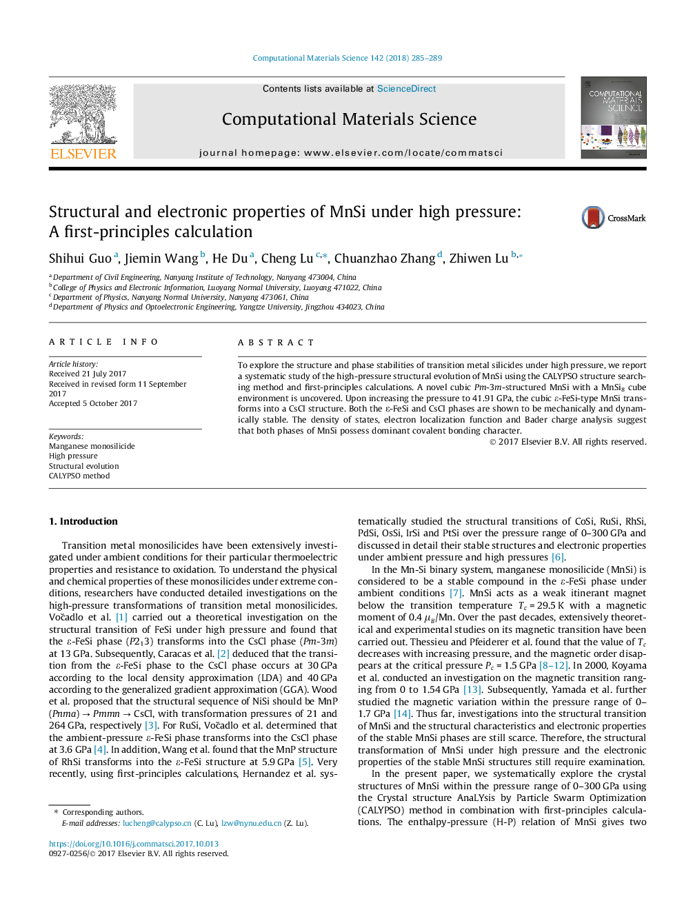 Structural and electronic properties of MnSi under high pressure: A first-principles calculation