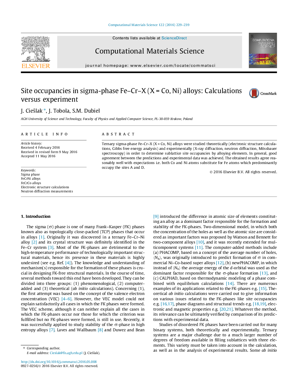 Site occupancies in sigma-phase Fe-Cr-X (XÂ =Â Co, Ni) alloys: Calculations versus experiment