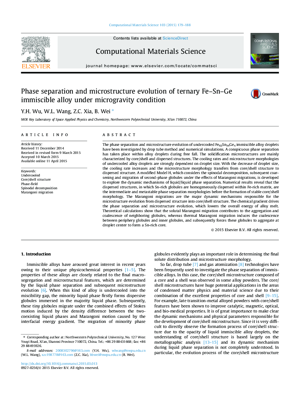 Phase separation and microstructure evolution of ternary Fe-Sn-Ge immiscible alloy under microgravity condition