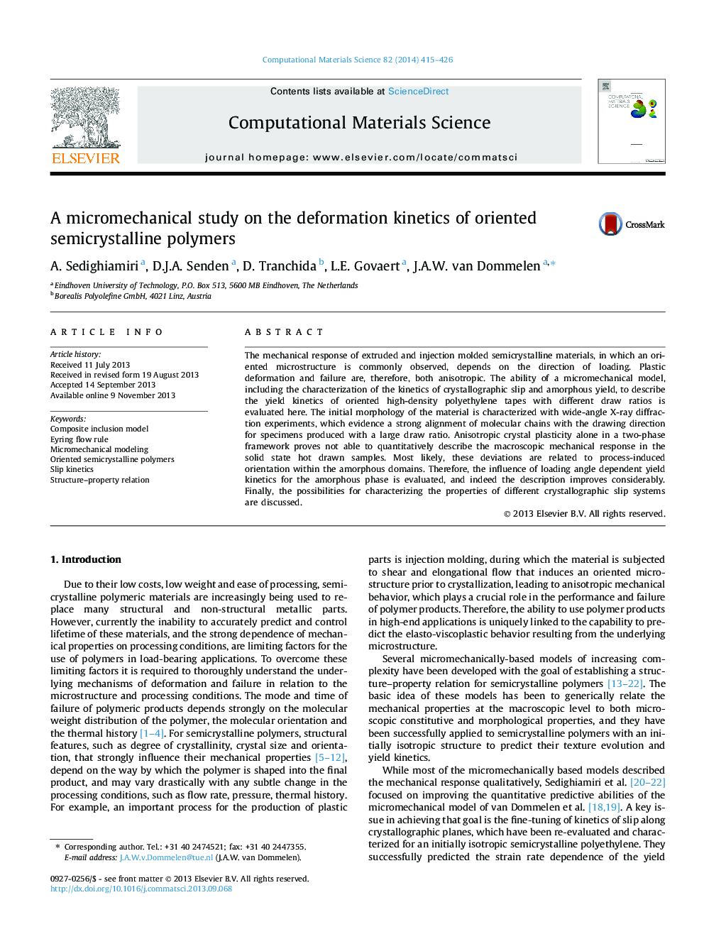 A micromechanical study on the deformation kinetics of oriented semicrystalline polymers