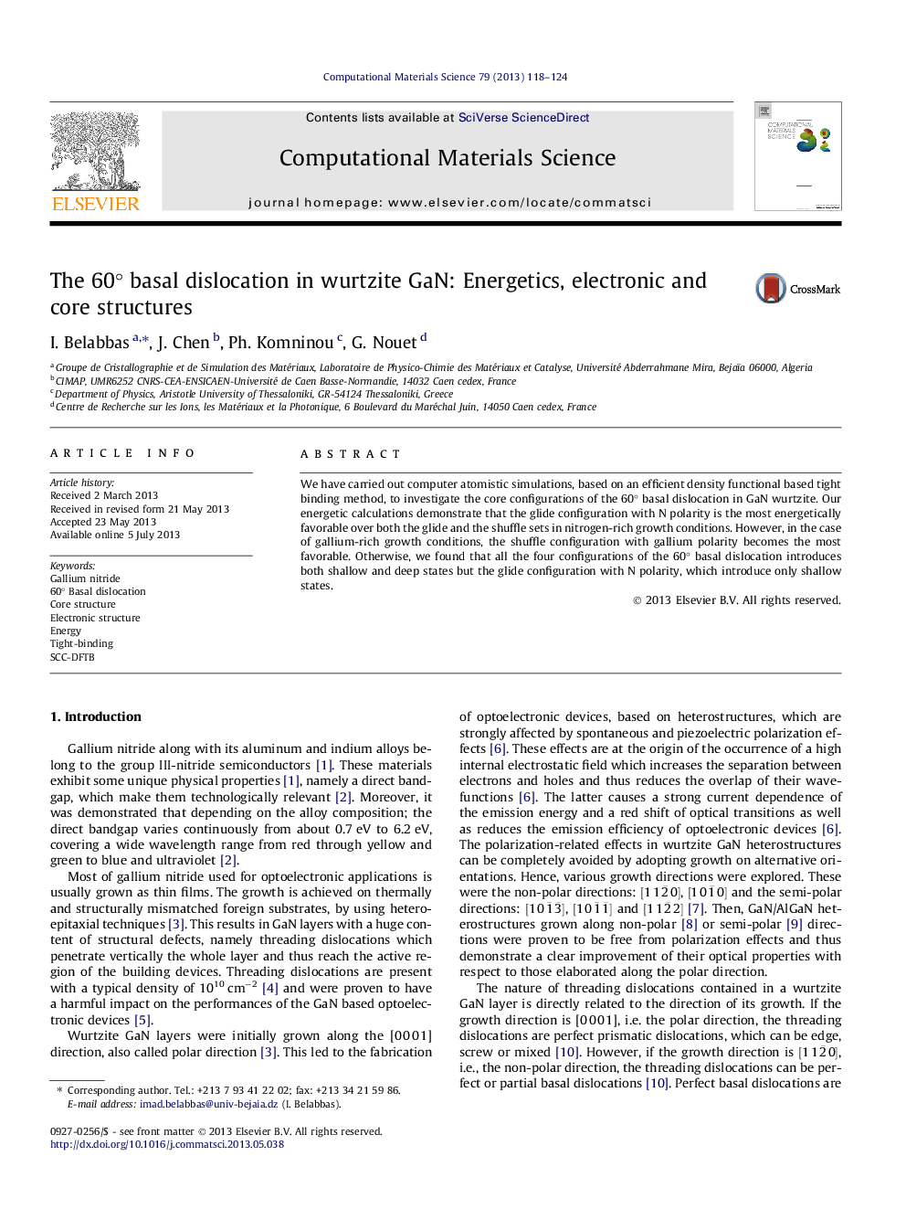 The 60Â° basal dislocation in wurtzite GaN: Energetics, electronic and core structures