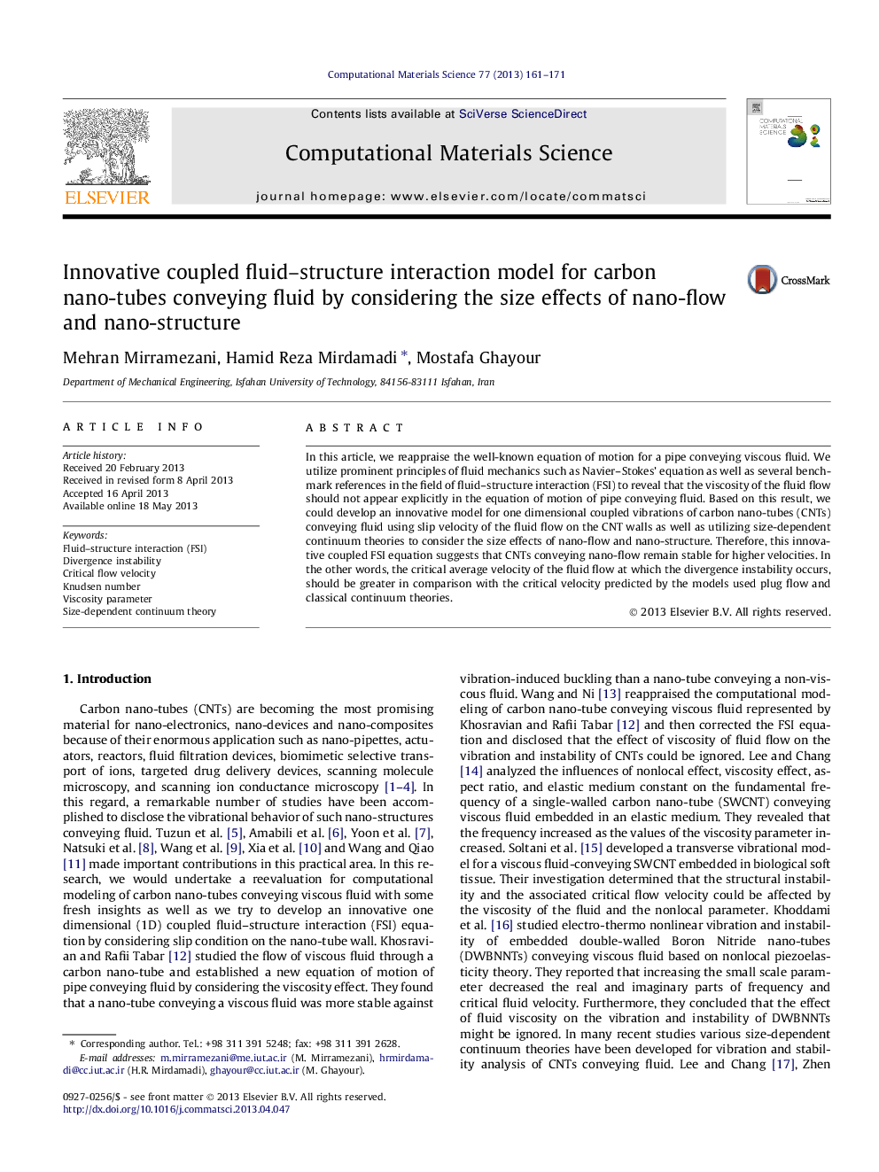 Innovative coupled fluid-structure interaction model for carbon nano-tubes conveying fluid by considering the size effects of nano-flow and nano-structure