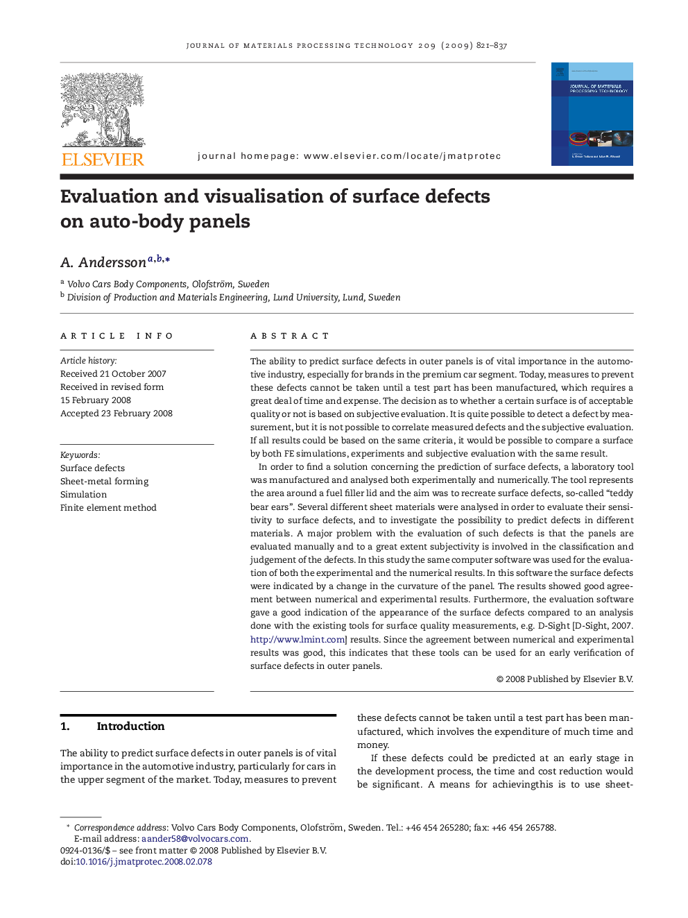 Evaluation and visualisation of surface defects on auto-body panels