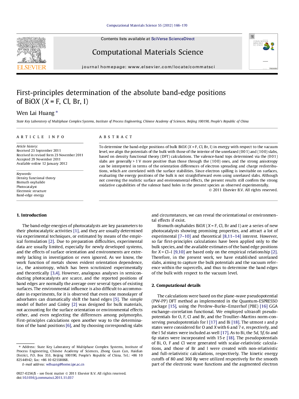 First-principles determination of the absolute band-edge positions of BiOX (XÂ =Â F, Cl, Br, I)