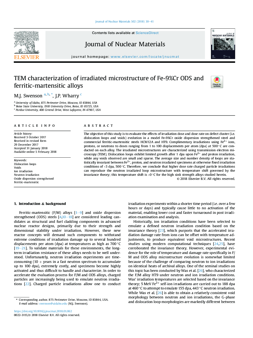 TEM characterization of irradiated microstructure of Fe-9%Cr ODS and ferritic-martensitic alloys