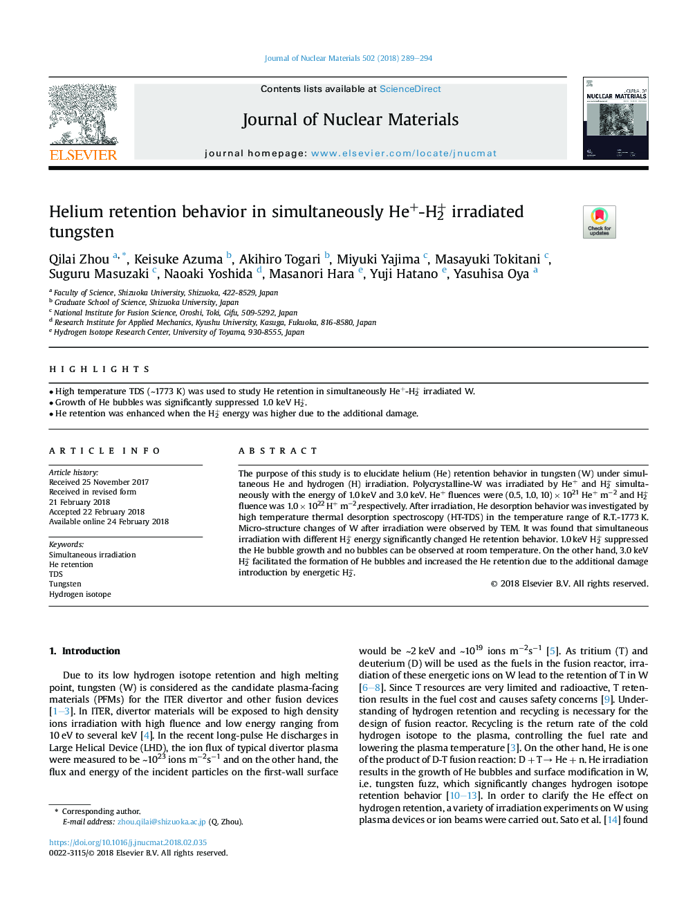 Helium retention behavior in simultaneously He+-H2+ irradiated tungsten