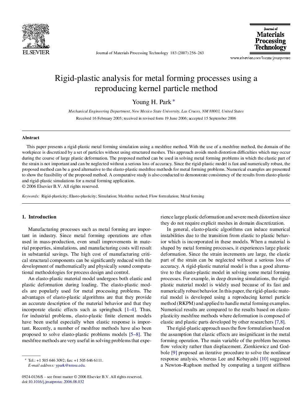 Rigid-plastic analysis for metal forming processes using a reproducing kernel particle method