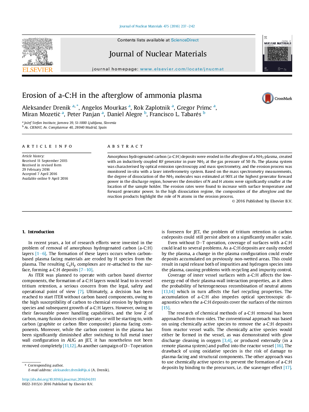 Erosion of a-C:H in the afterglow of ammonia plasma