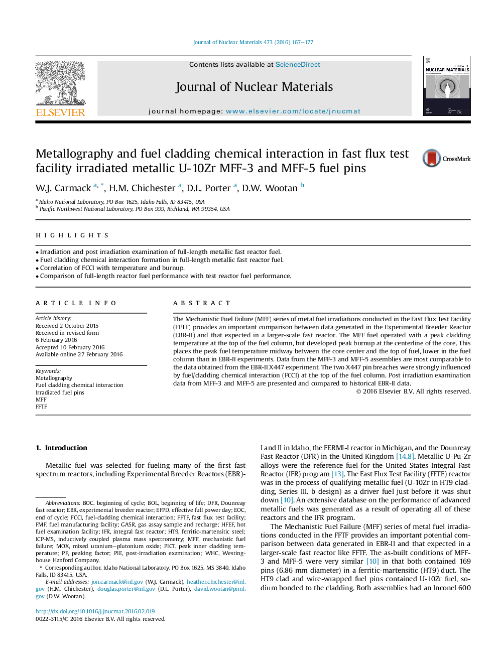 Metallography and fuel cladding chemical interaction in fast flux test facility irradiated metallic U-10Zr MFF-3 and MFF-5 fuel pins