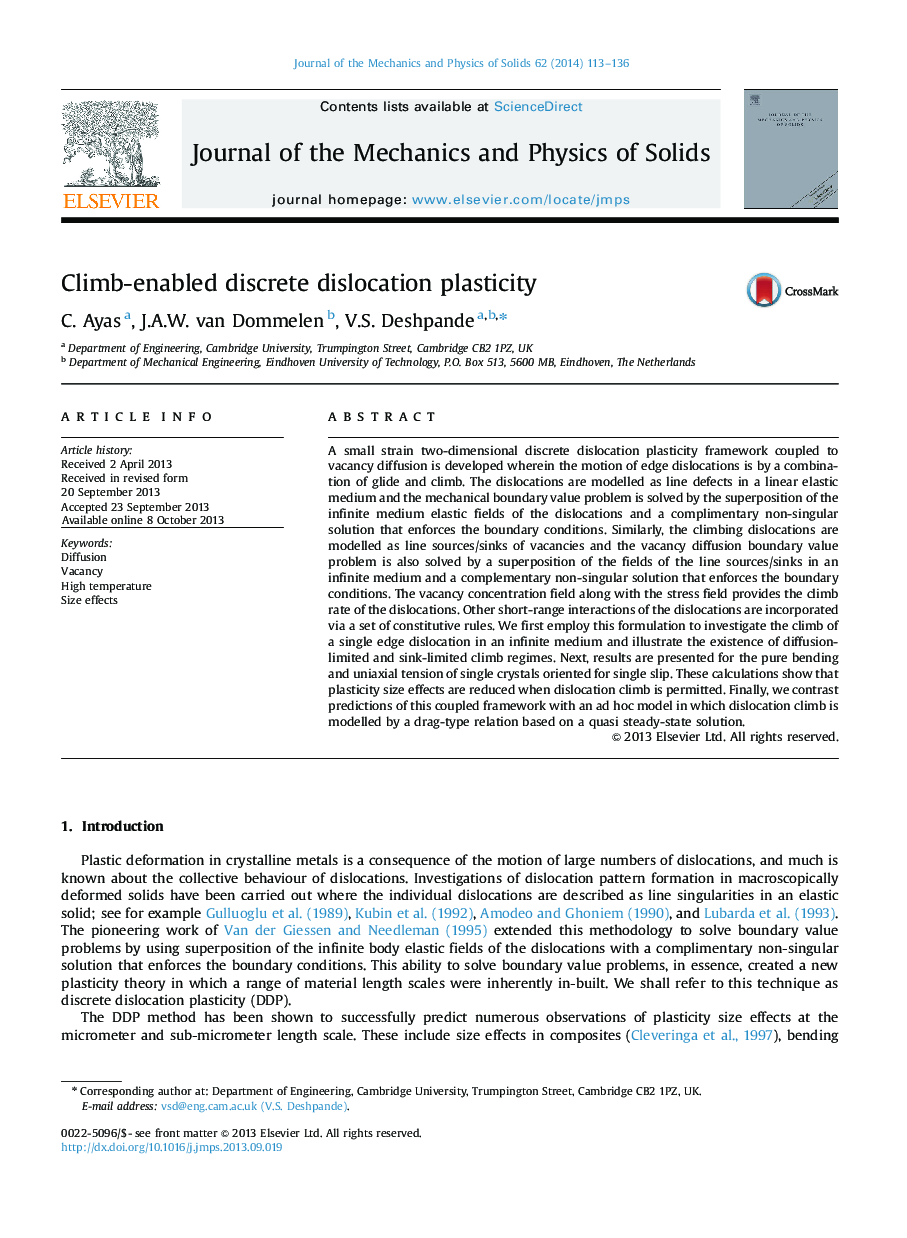 Climb-enabled discrete dislocation plasticity