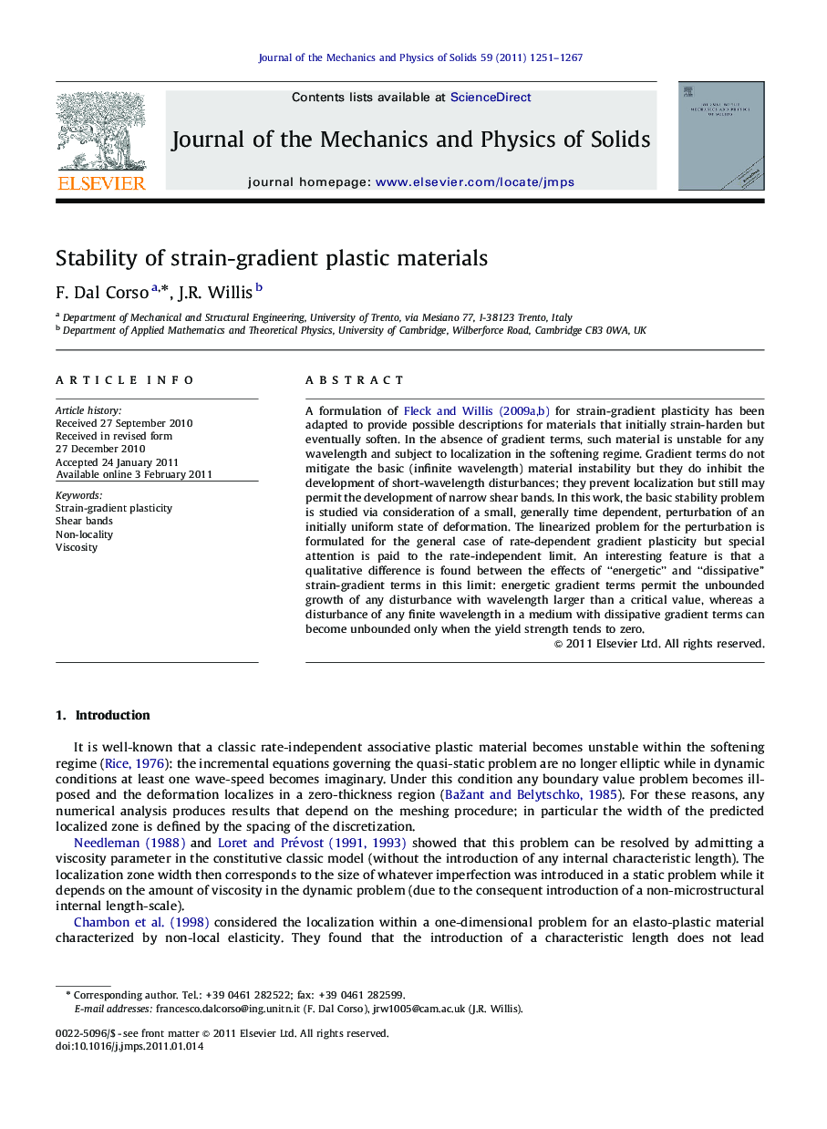 Stability of strain-gradient plastic materials