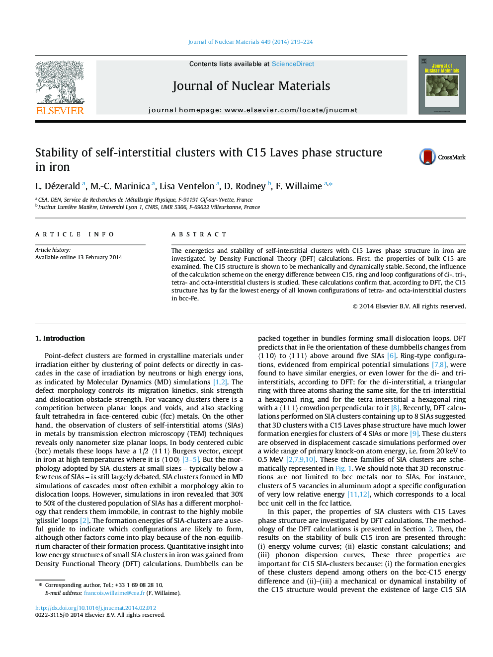 Stability of self-interstitial clusters with C15 Laves phase structure in iron