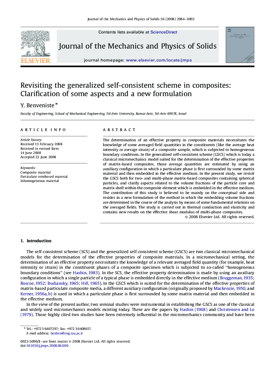 Revisiting the generalized self-consistent scheme in composites: Clarification of some aspects and a new formulation