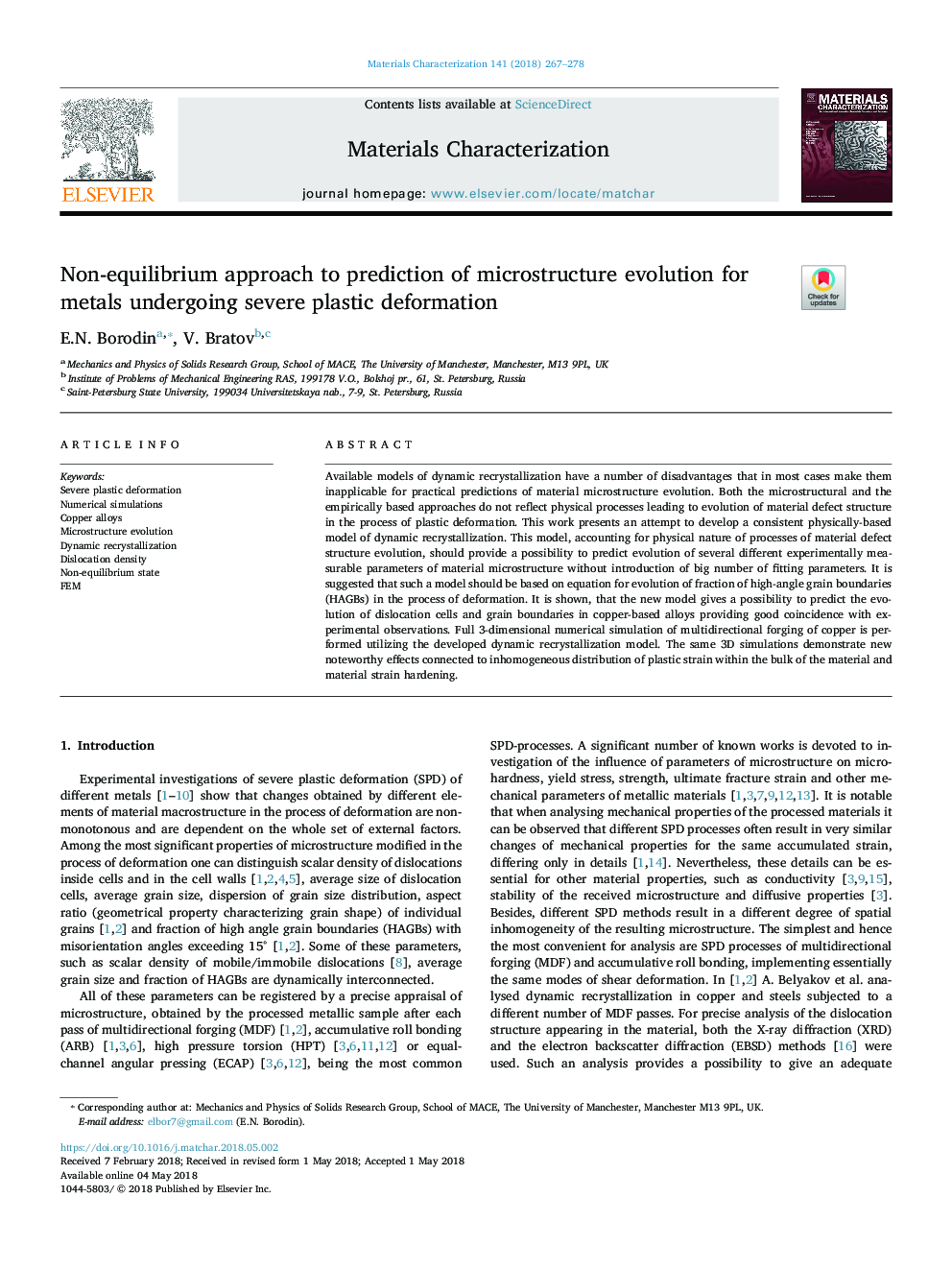 Non-equilibrium approach to prediction of microstructure evolution for metals undergoing severe plastic deformation