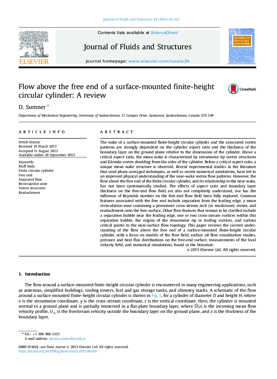 Flow above the free end of a surface-mounted finite-height circular cylinder: A review