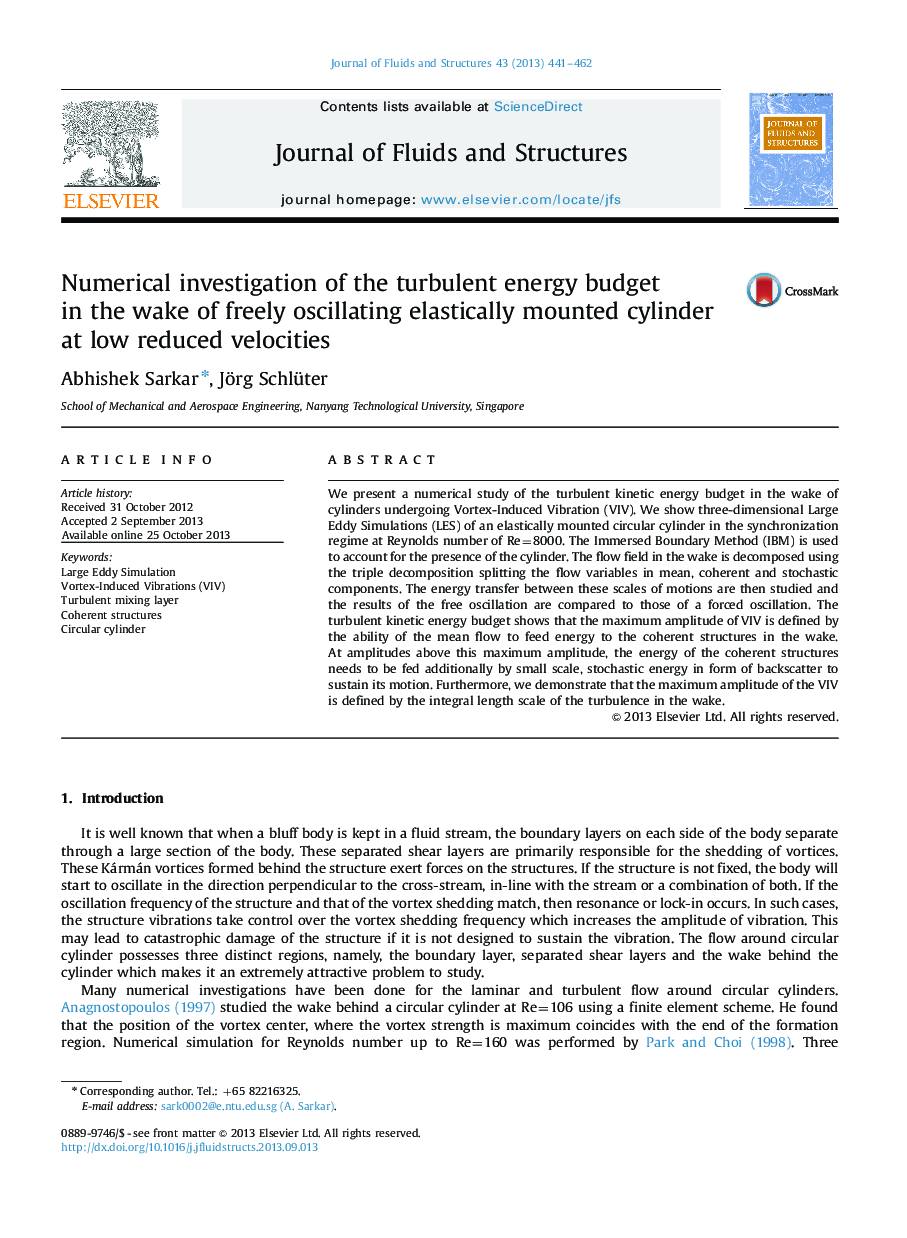 Numerical investigation of the turbulent energy budget in the wake of freely oscillating elastically mounted cylinder at low reduced velocities