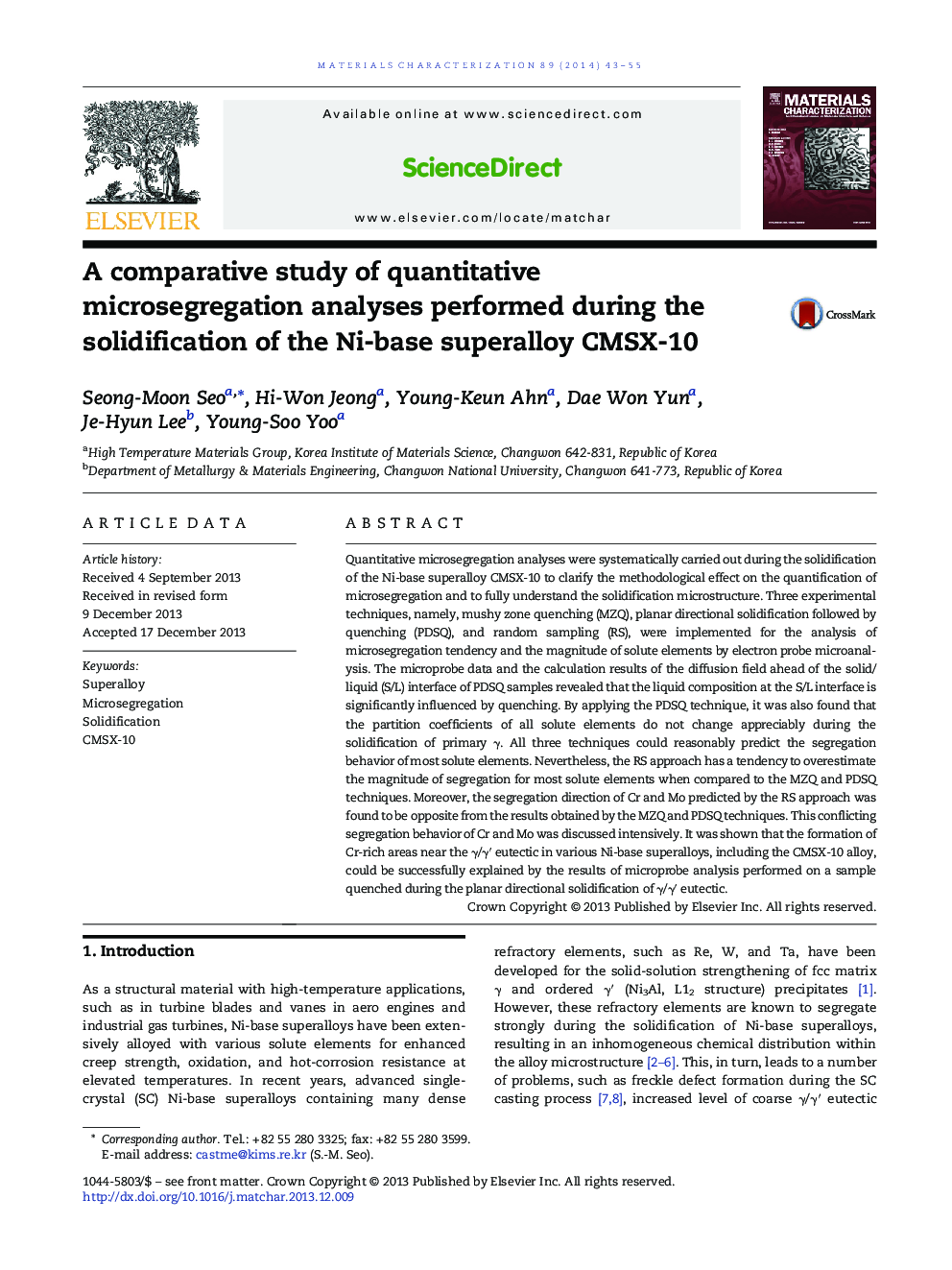 A comparative study of quantitative microsegregation analyses performed during the solidification of the Ni-base superalloy CMSX-10