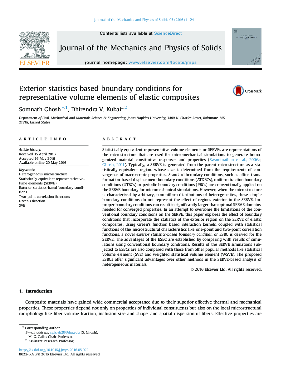Exterior statistics based boundary conditions for representative volume elements of elastic composites