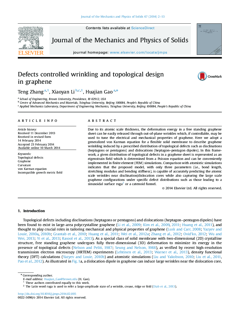 Defects controlled wrinkling and topological design in graphene