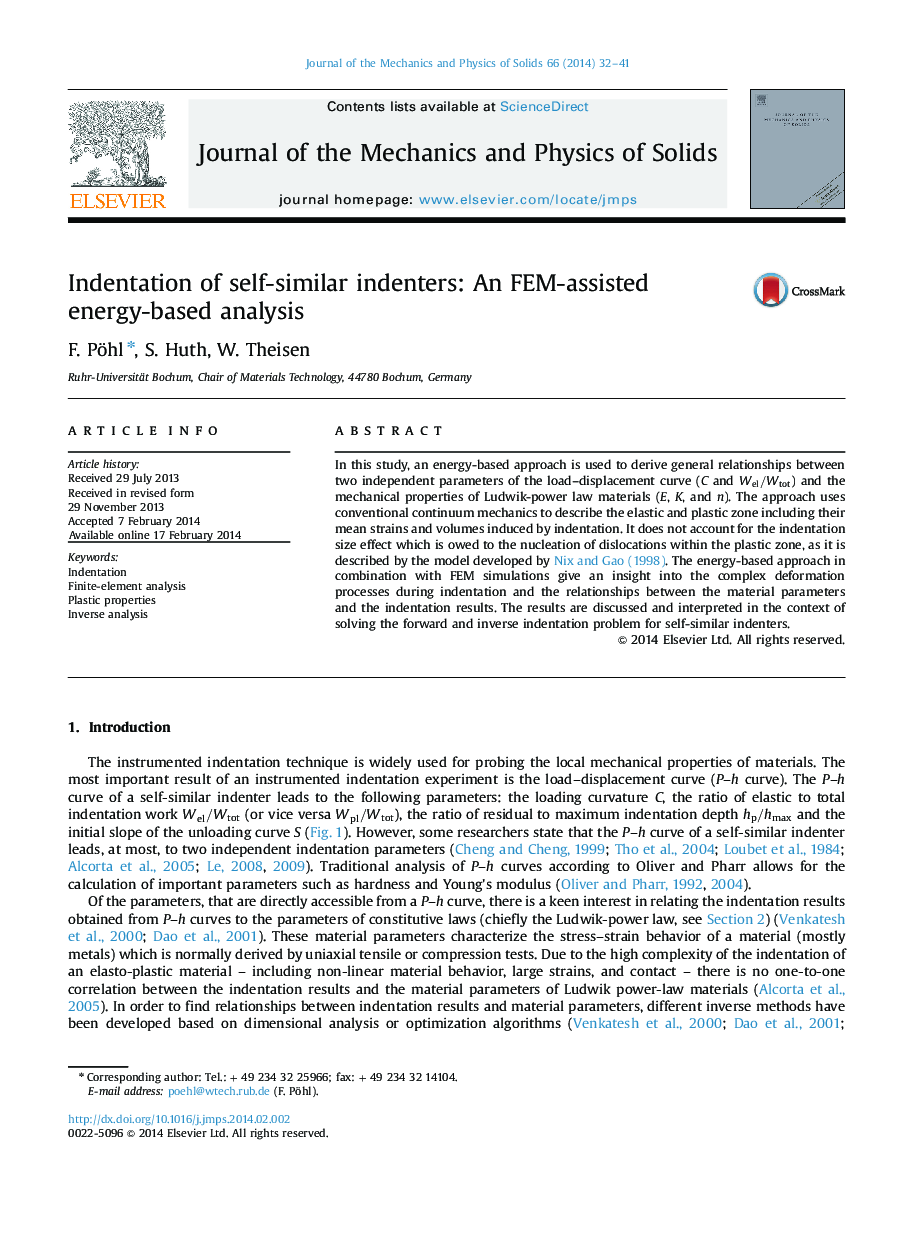 Indentation of self-similar indenters: An FEM-assisted energy-based analysis