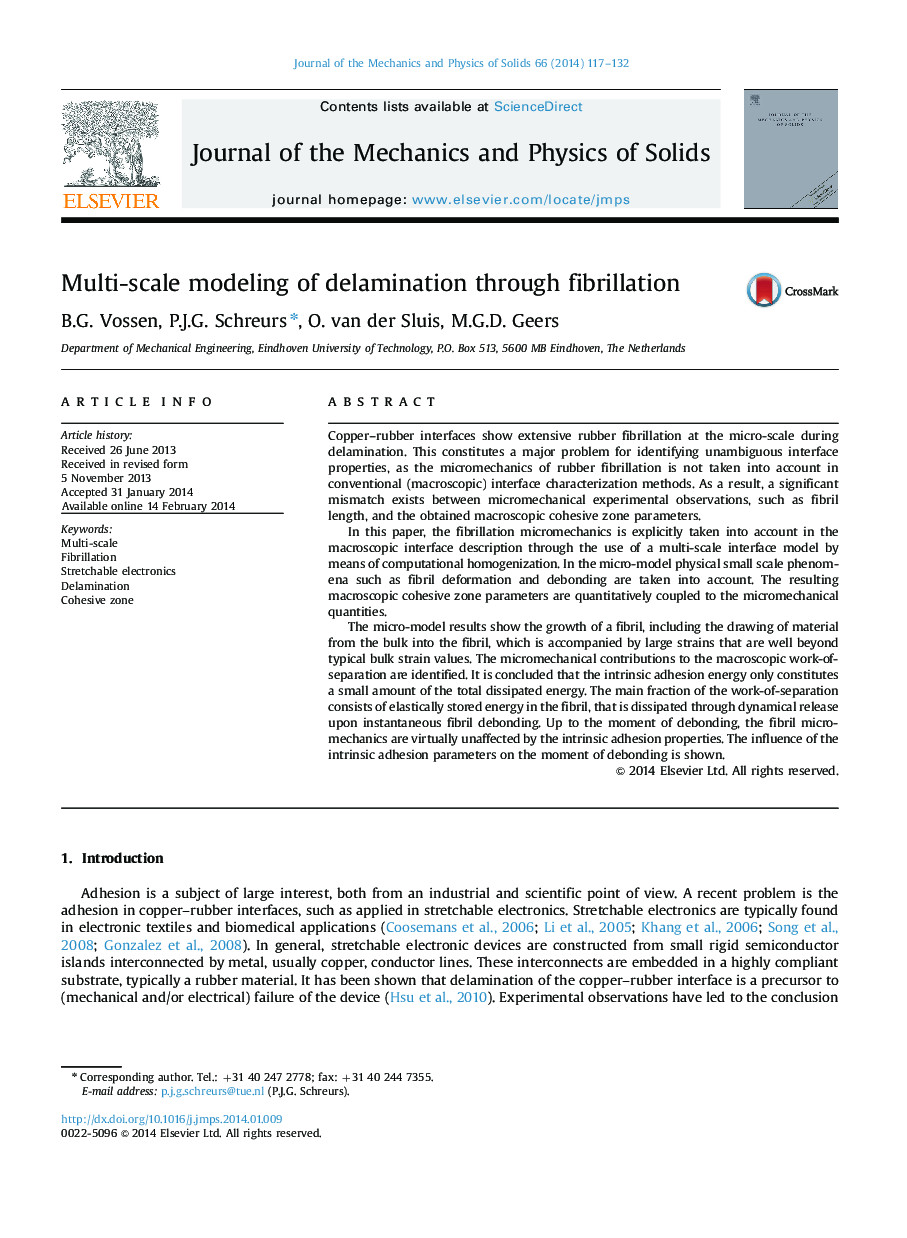 Multi-scale modeling of delamination through fibrillation