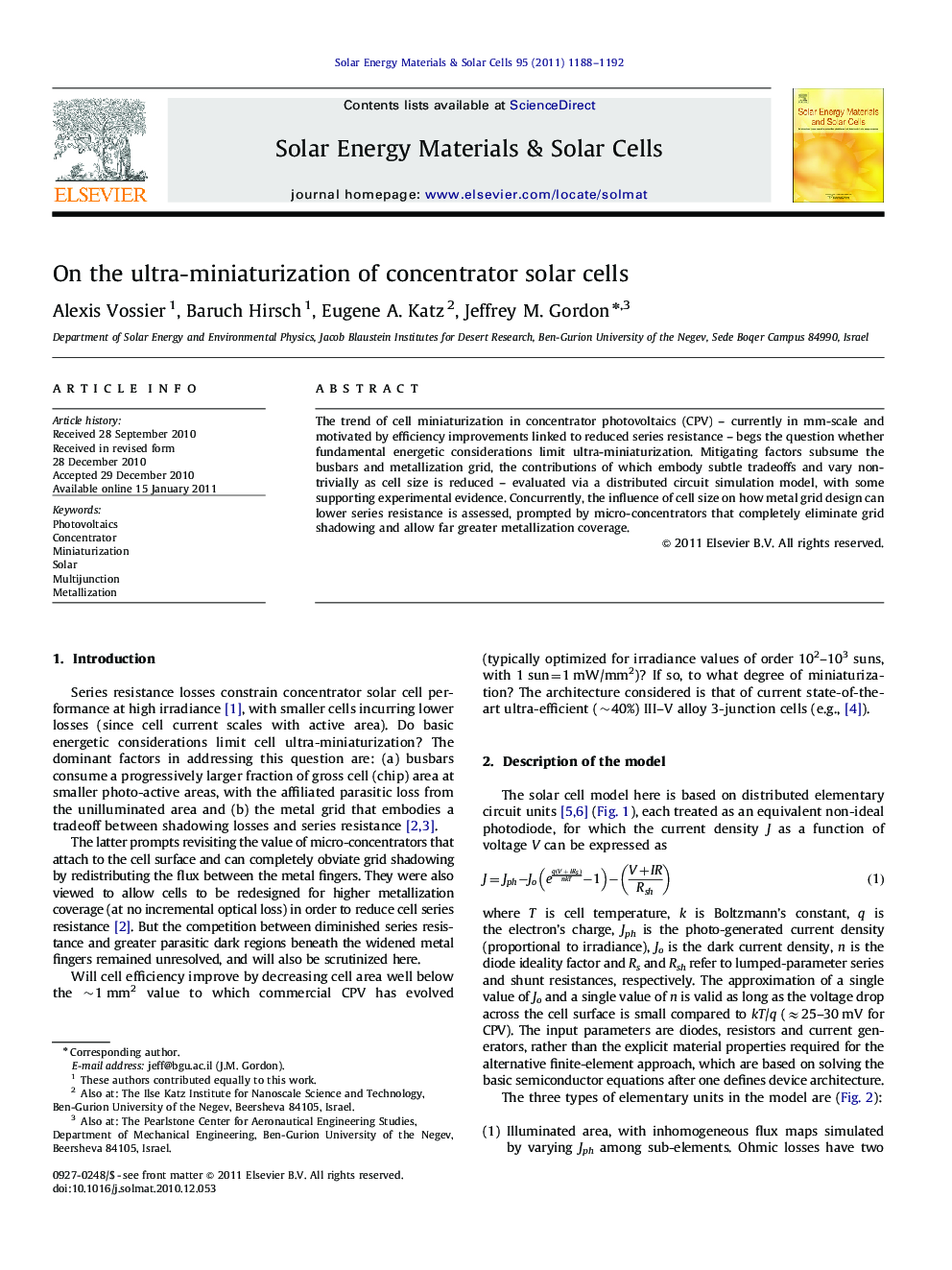 On the ultra-miniaturization of concentrator solar cells