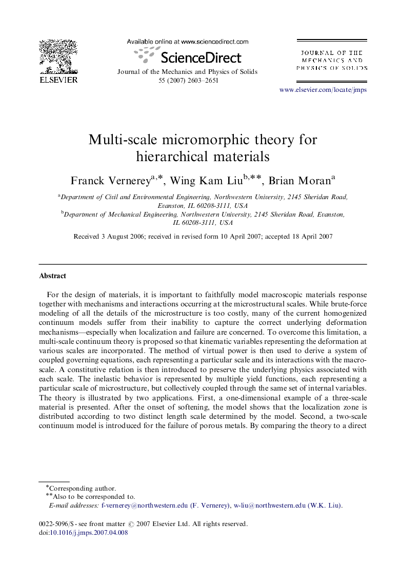 Multi-scale micromorphic theory for hierarchical materials