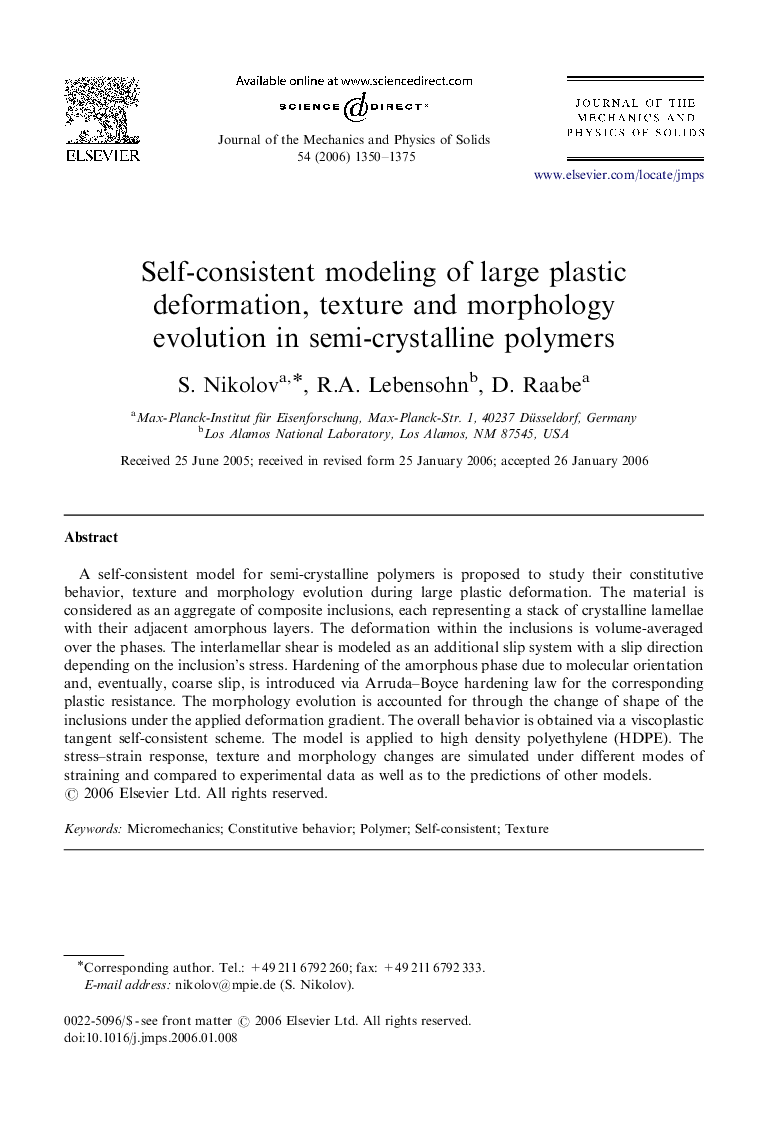 Self-consistent modeling of large plastic deformation, texture and morphology evolution in semi-crystalline polymers