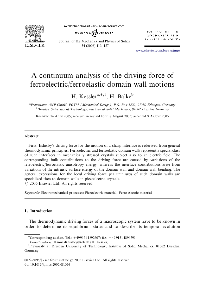 A continuum analysis of the driving force of ferroelectric/ferroelastic domain wall motions