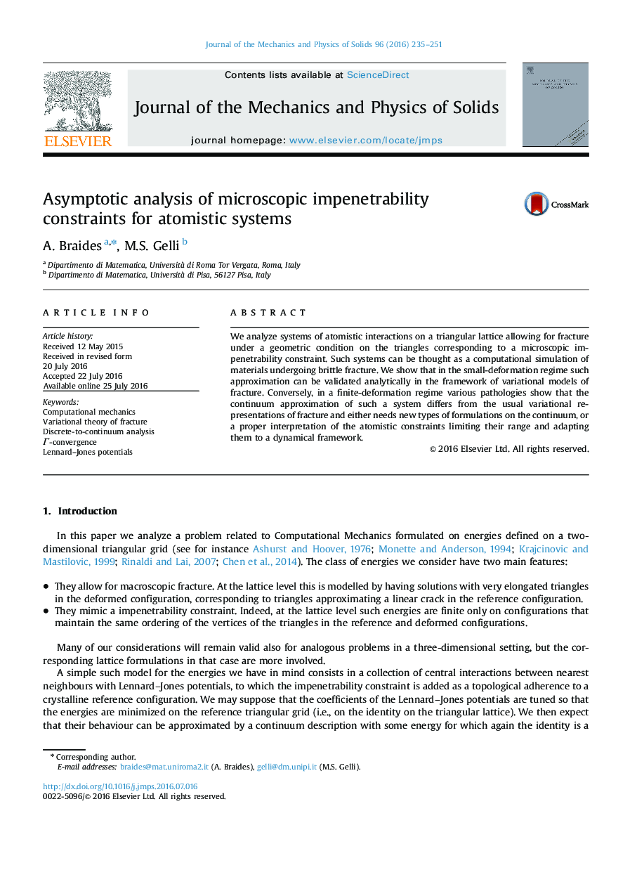 Asymptotic analysis of microscopic impenetrability constraints for atomistic systems