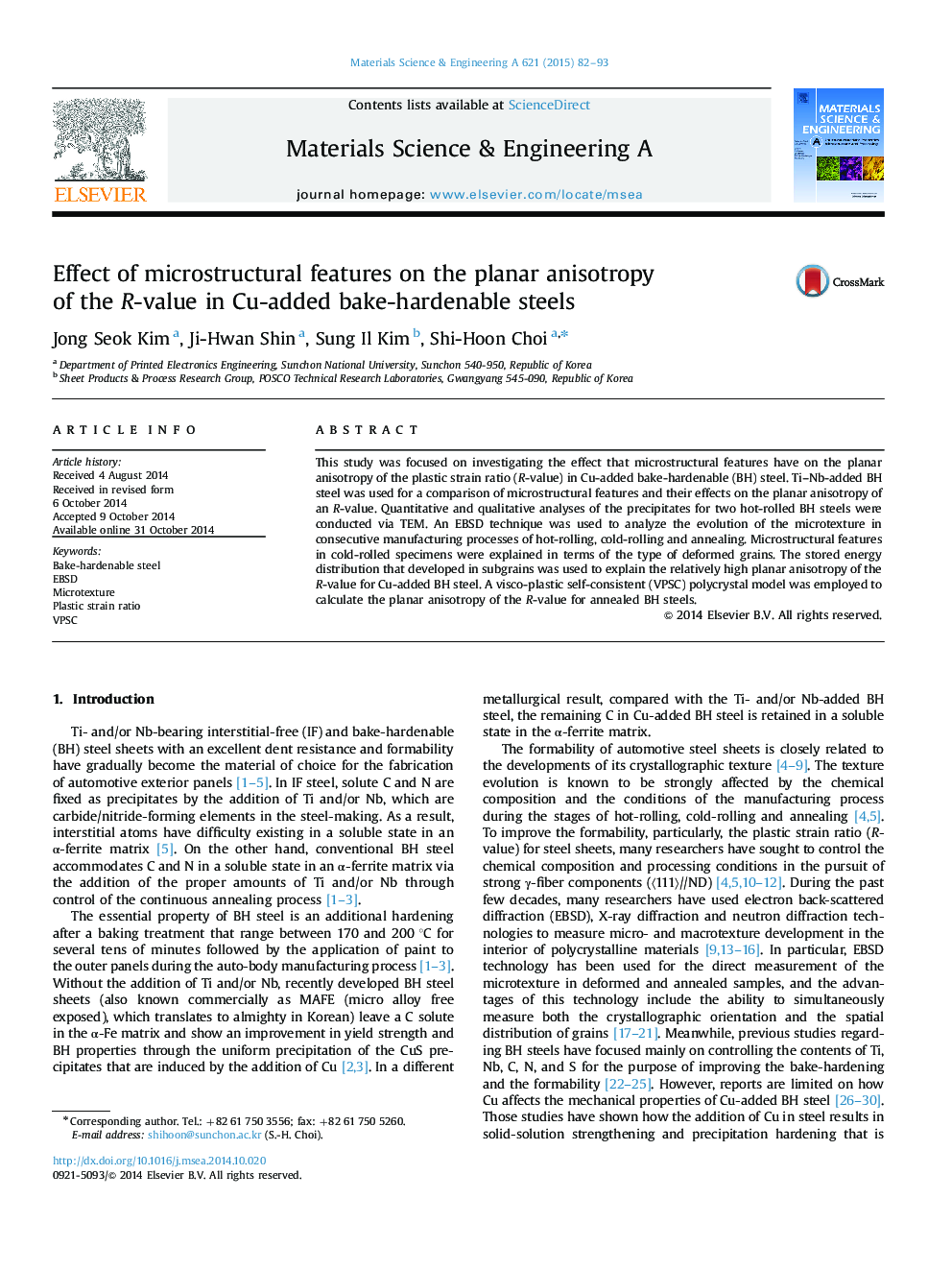 Effect of microstructural features on the planar anisotropy of the R-value in Cu-added bake-hardenable steels