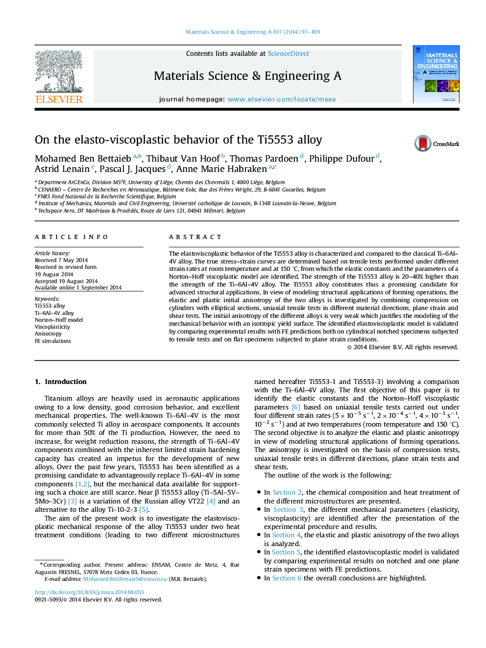 On the elasto-viscoplastic behavior of the Ti5553 alloy