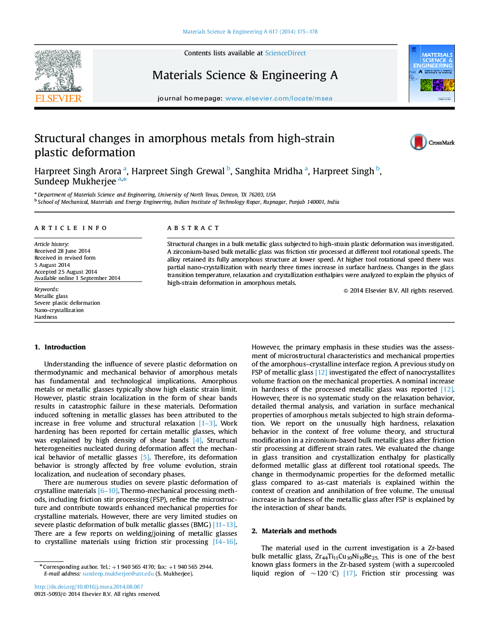 Structural changes in amorphous metals from high-strain plastic deformation