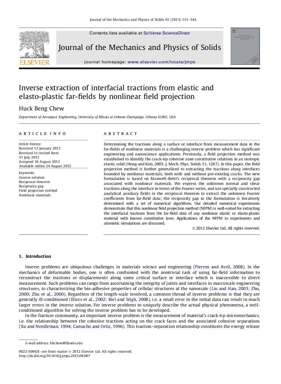 Inverse extraction of interfacial tractions from elastic and elasto-plastic far-fields by nonlinear field projection