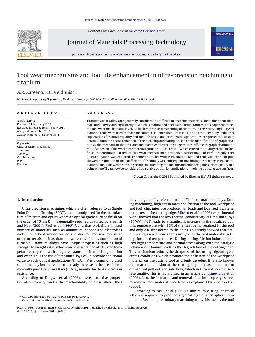 Tool wear mechanisms and tool life enhancement in ultra-precision machining of titanium