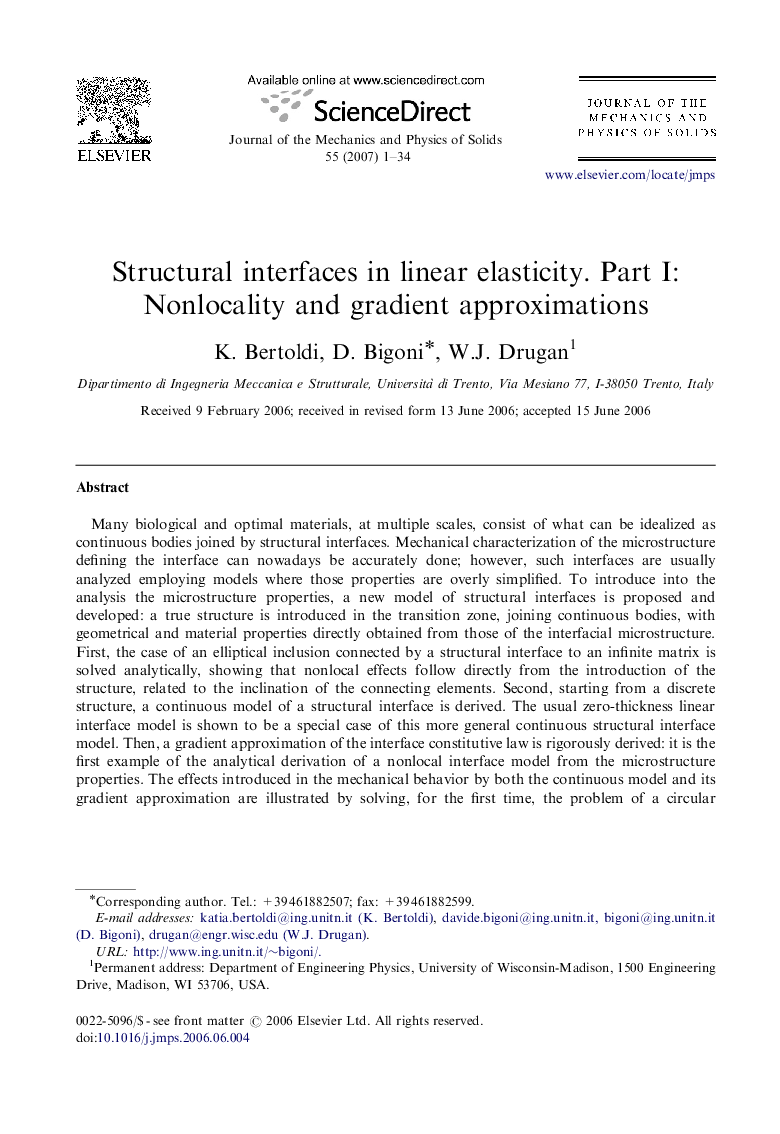 Structural interfaces in linear elasticity. Part I: Nonlocality and gradient approximations