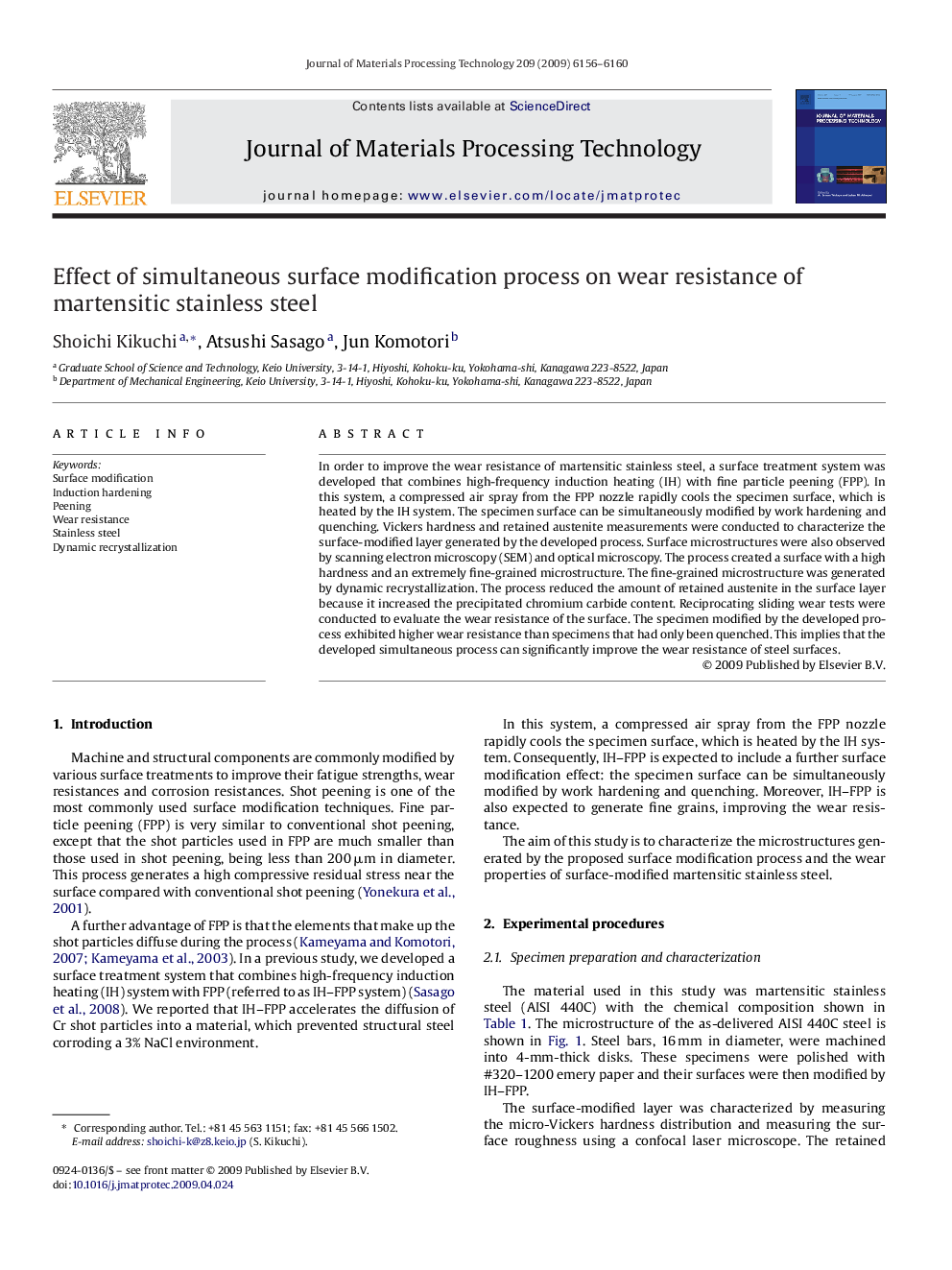 Effect of simultaneous surface modification process on wear resistance of martensitic stainless steel