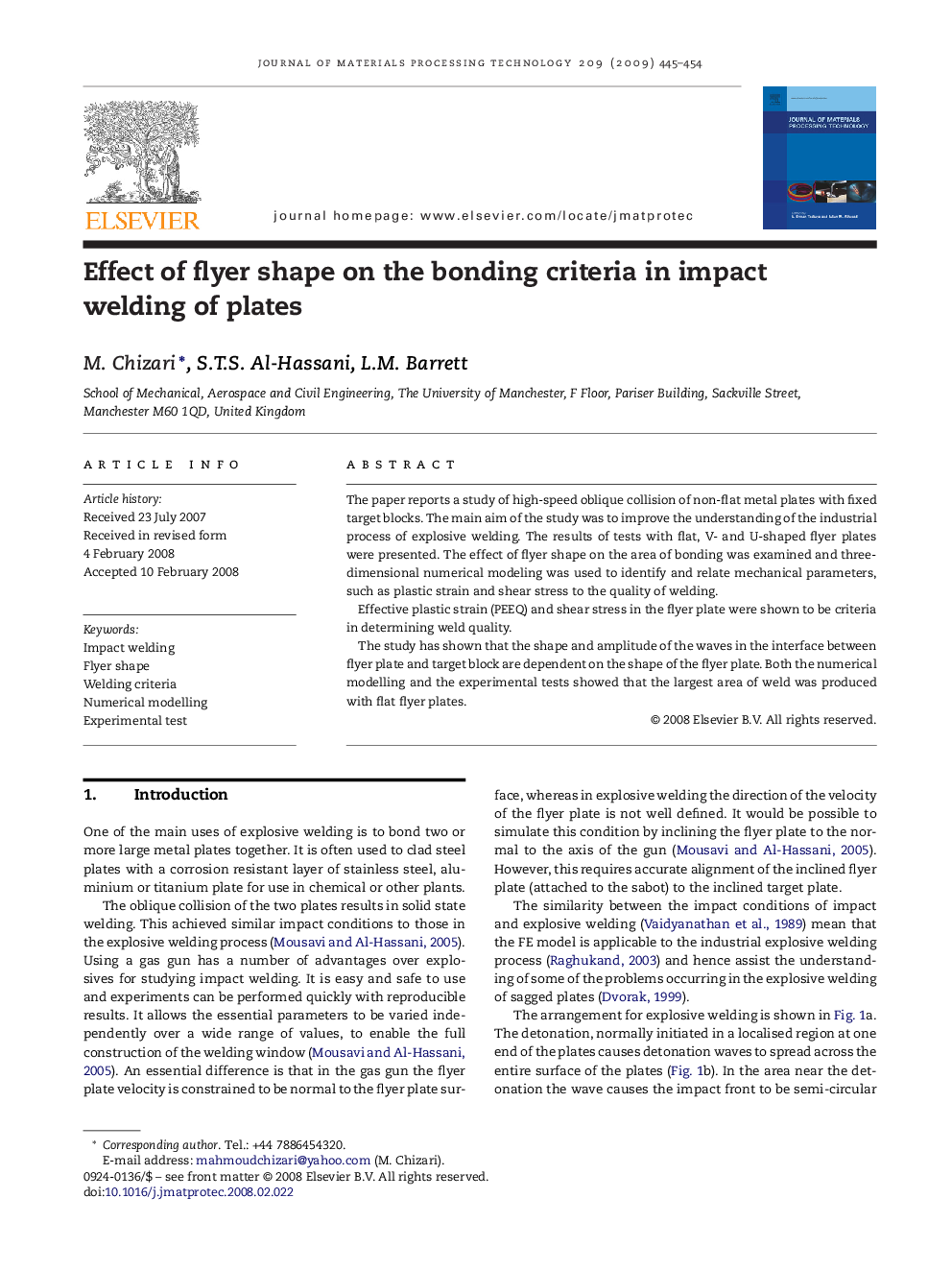 Effect of flyer shape on the bonding criteria in impact welding of plates