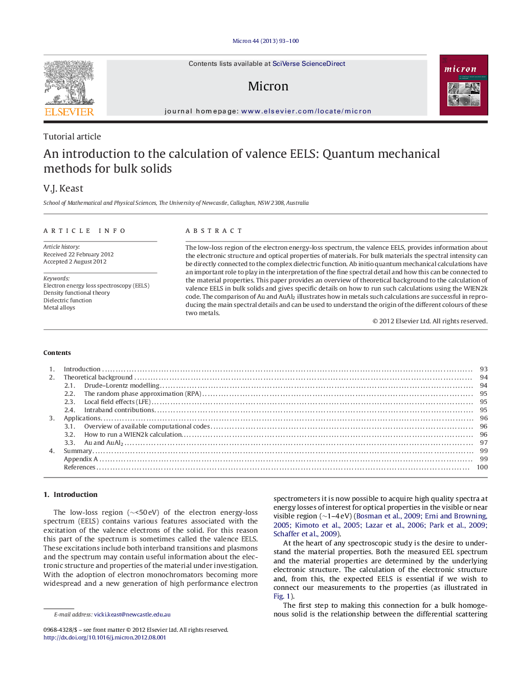 An introduction to the calculation of valence EELS: Quantum mechanical methods for bulk solids