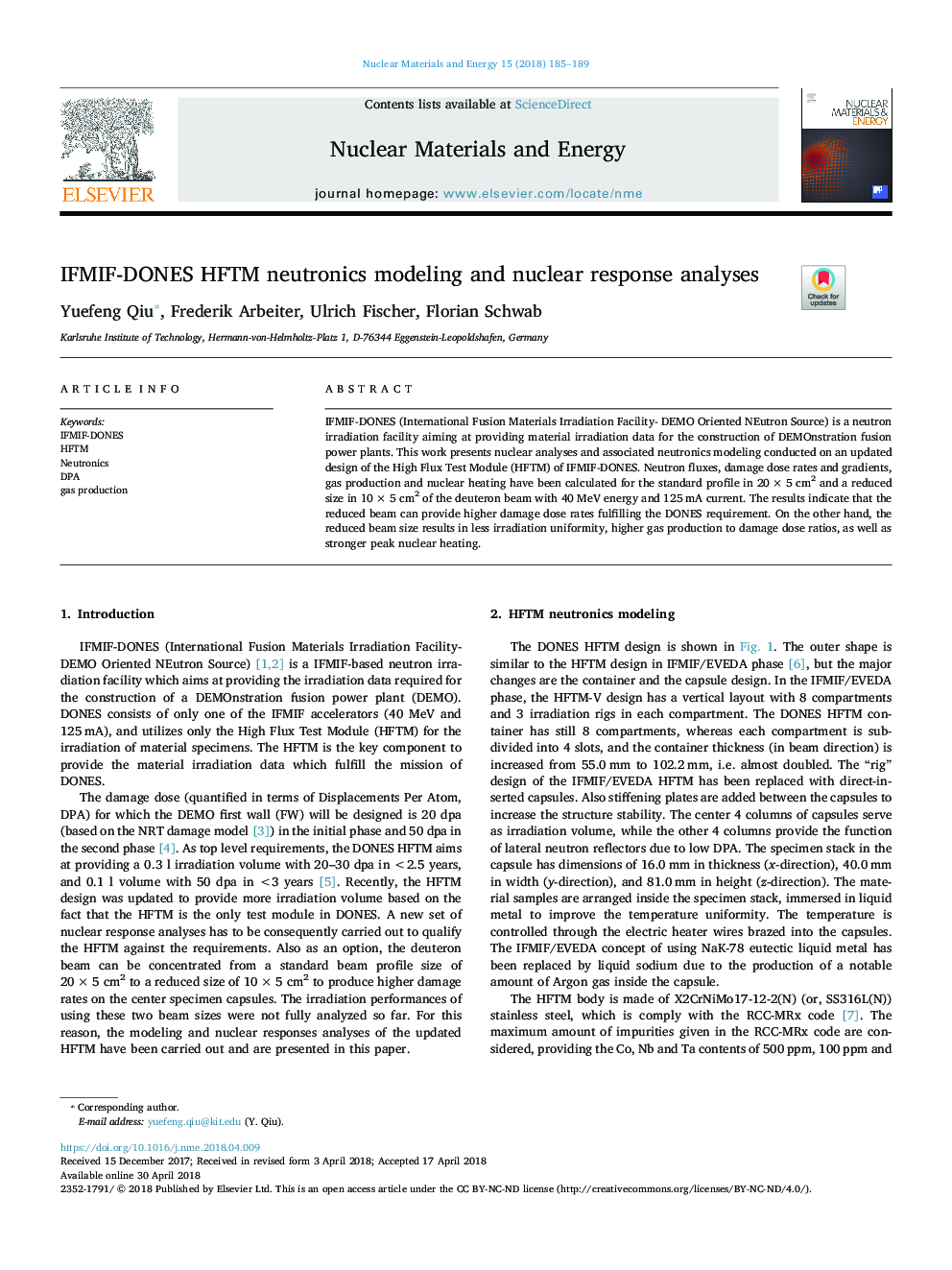 IFMIF-DONES HFTM neutronics modeling and nuclear response analyses