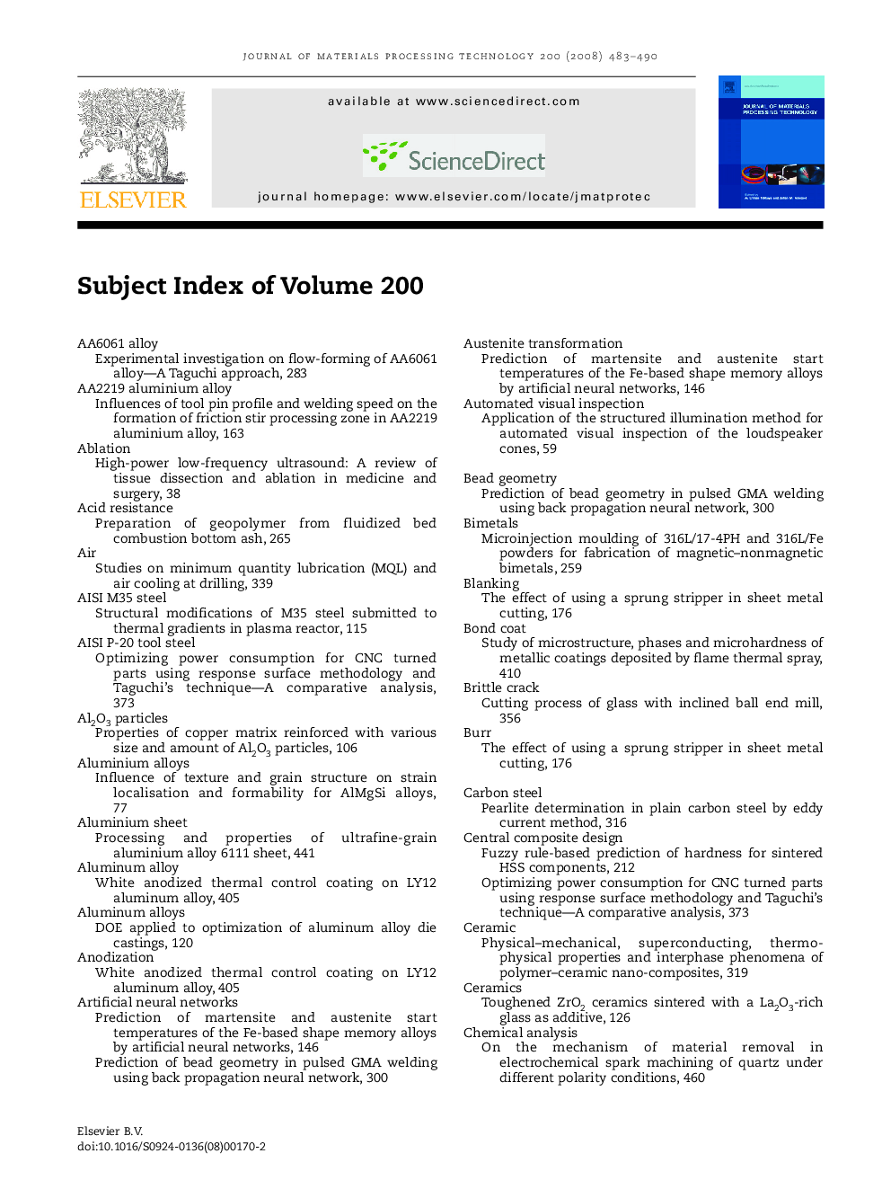 subject index
