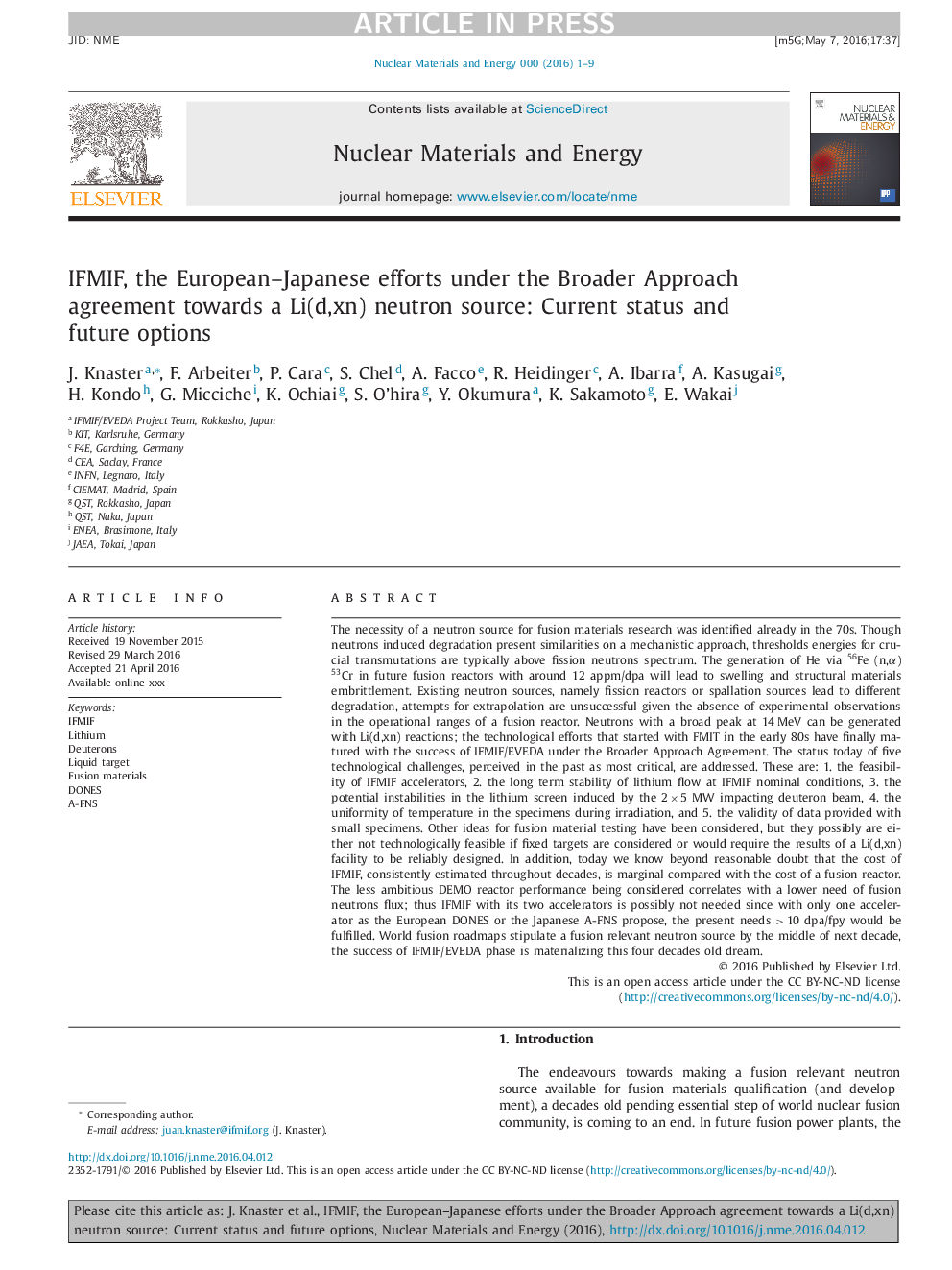 IFMIF, the European-Japanese efforts under the Broader Approach agreement towards a Li(d,xn) neutron source: Current status and future options