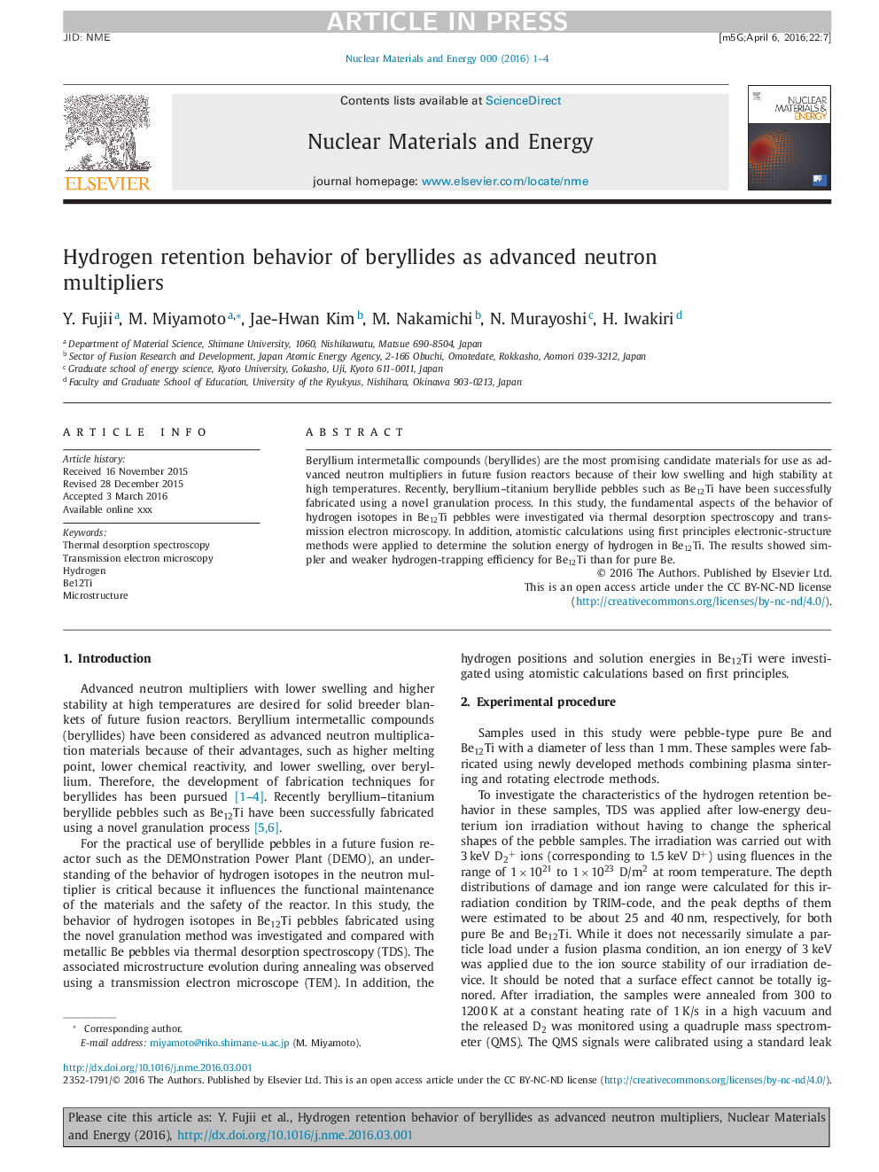 Hydrogen retention behavior of beryllides as advanced neutron multipliers