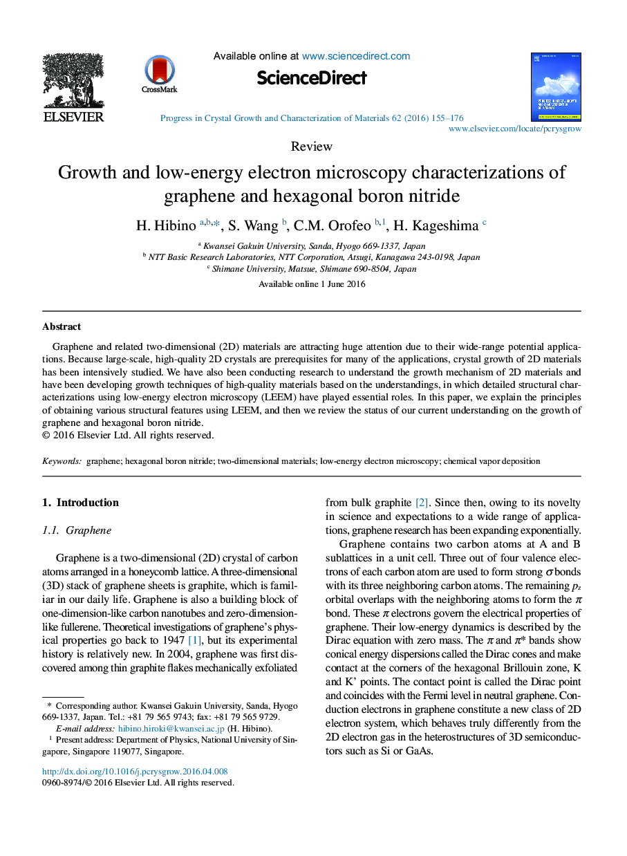 Growth and low-energy electron microscopy characterizations of graphene and hexagonal boron nitride