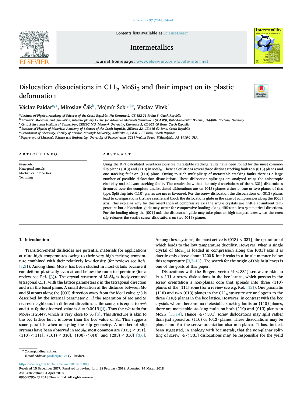 Dislocation dissociations in C11b MoSi2 and their impact on its plastic deformation