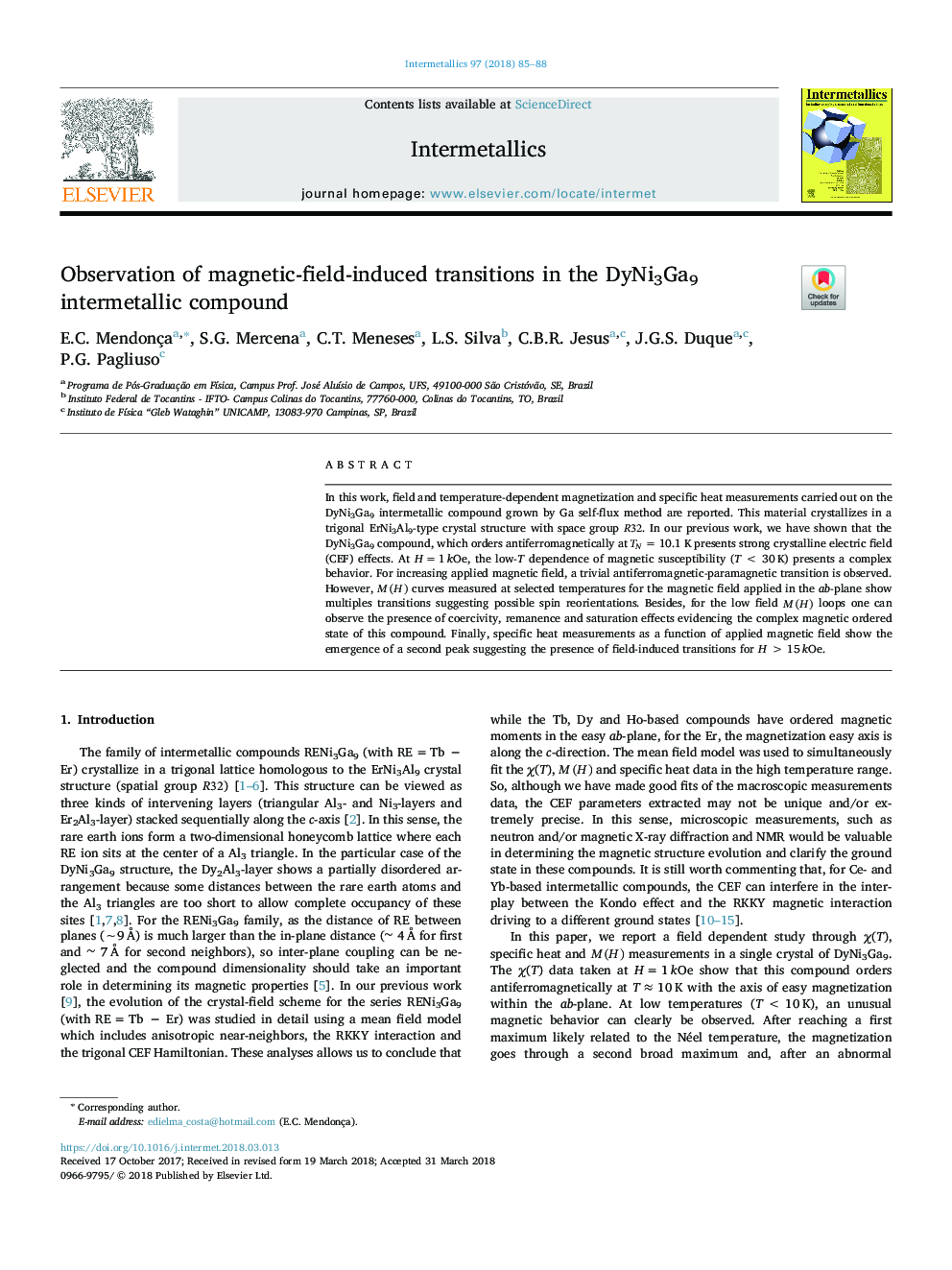 Observation of magnetic-field-induced transitions in the DyNi3Ga9 intermetallic compound