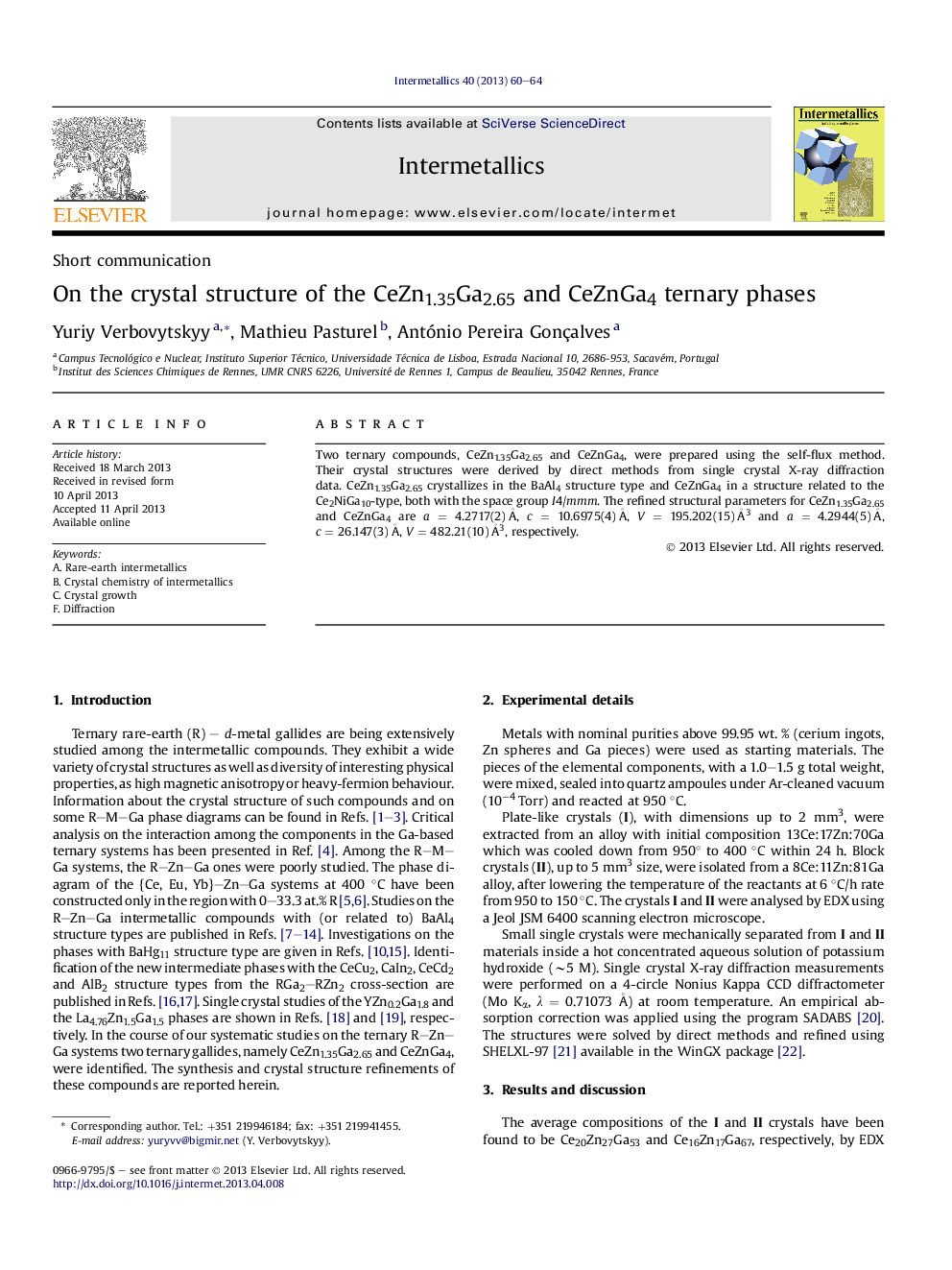 On the crystal structure of the CeZn1.35Ga2.65 and CeZnGa4 ternary phases