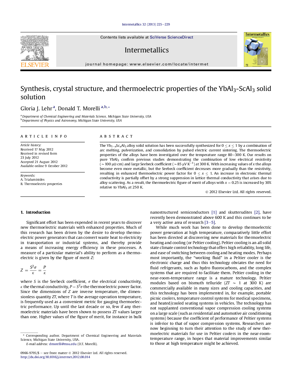 Synthesis, crystal structure, and thermoelectric properties of the YbAl3-ScAl3 solid solution