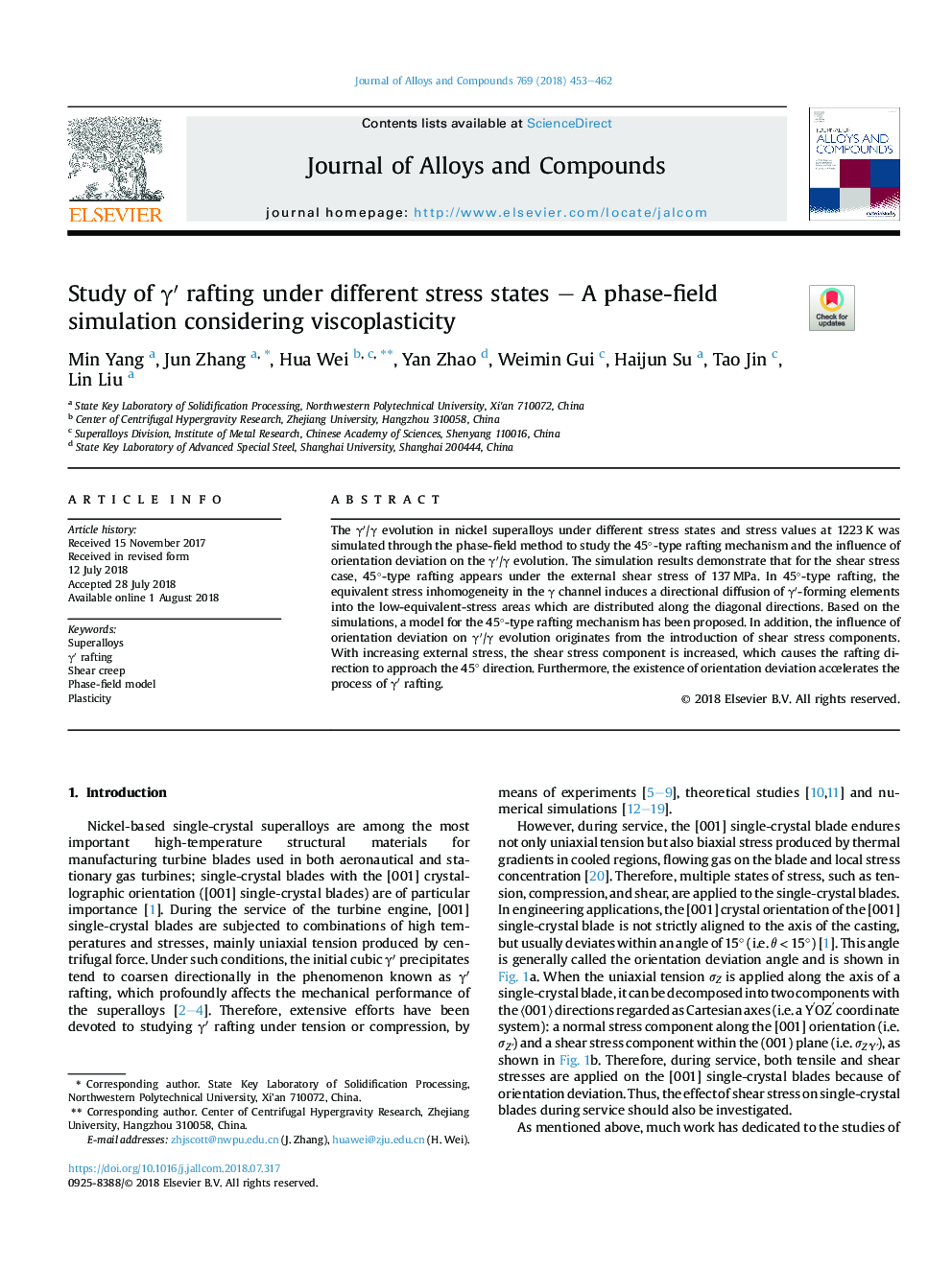 Study of Î³â² rafting under different stress states - A phase-field simulation considering viscoplasticity